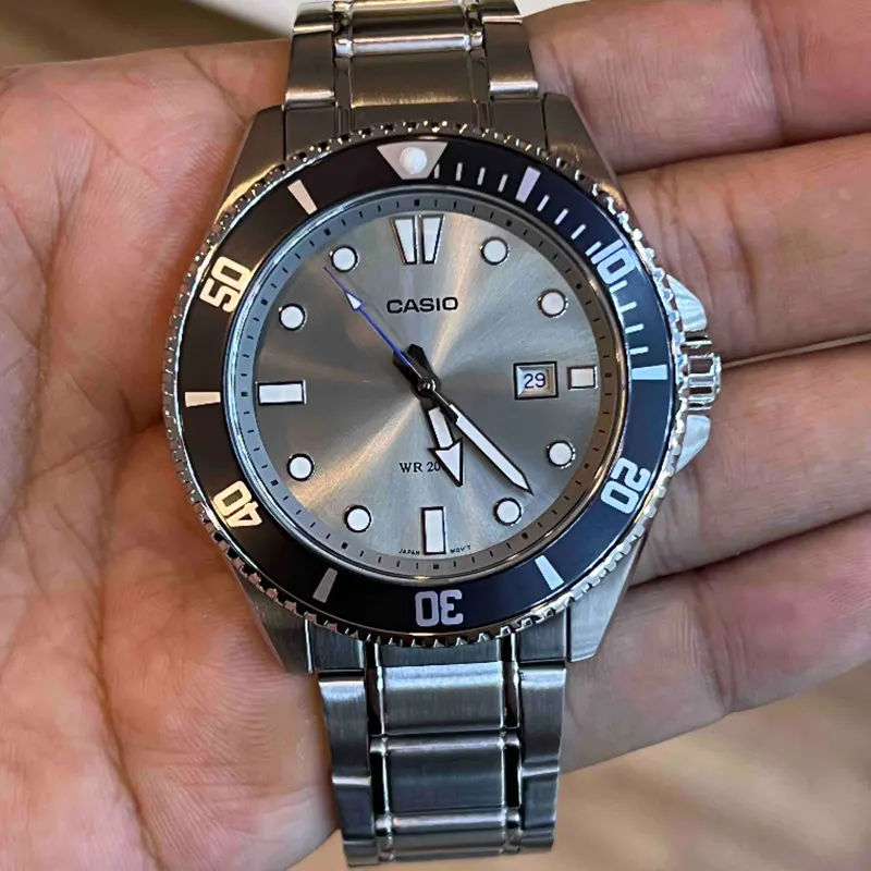 Casio Duro Diver's 200M Grey Dial Casual Men's Watch- MDV-107D-8AV